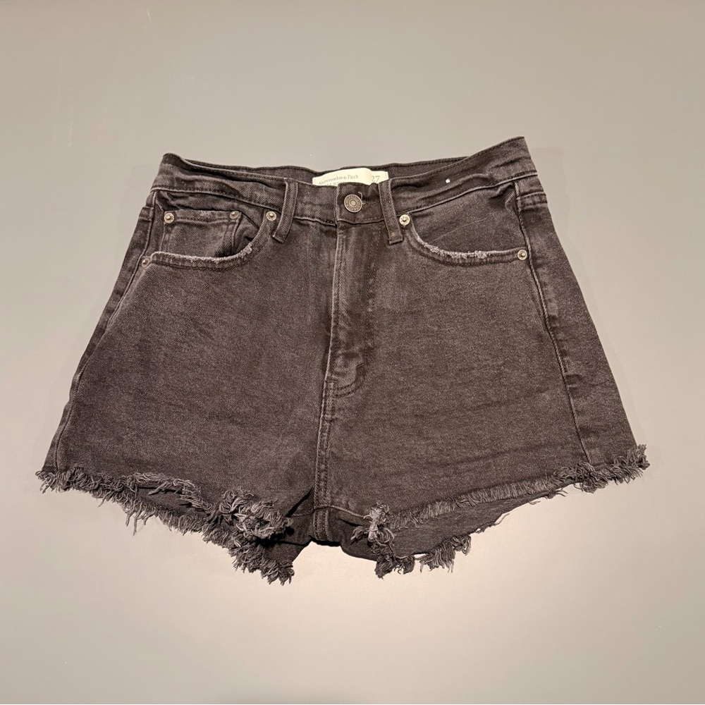 Women's Black High Rise Denim Shorts